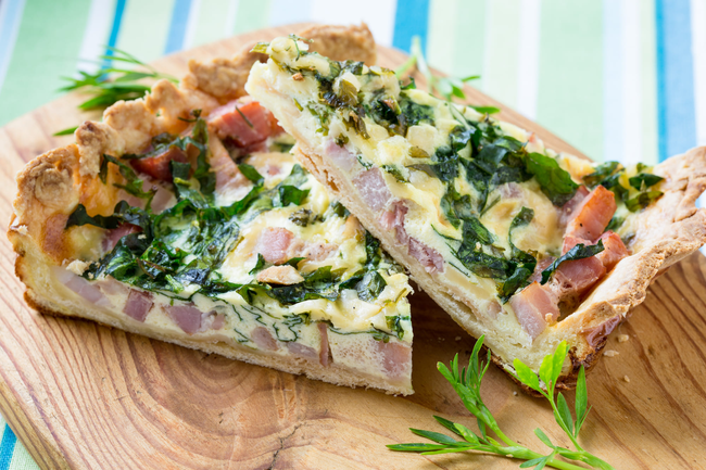 Recette Tarte jambon-épinards - Salade, plaisir de cuisiner au quotidien.