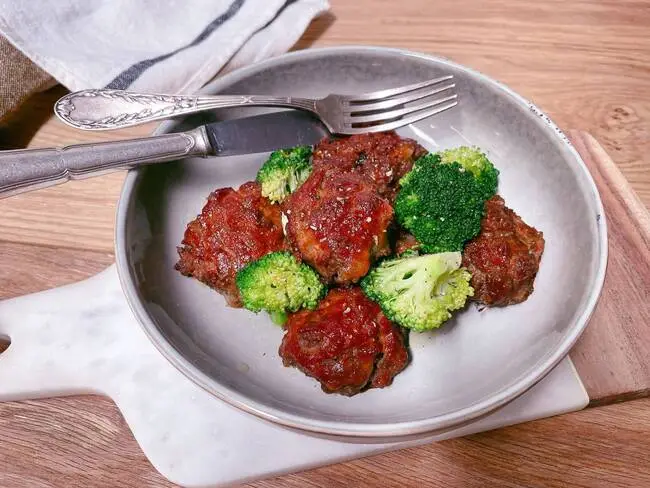 Recette Boulettes de meatloaf façon R&C, brocolis, plaisir de cuisiner au quotidien.