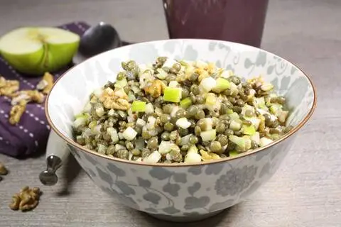 Recette de Salade de lentilles à l'auvergnate - Oeufs mollets