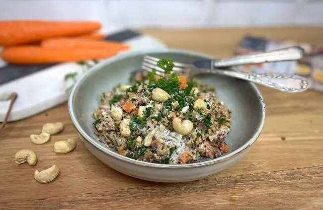 Recette Risotto de quinoa carottes noisettes-jambon de pays (SG)