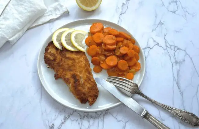 Recette Filet de poisson pané maison, carottes Vichy