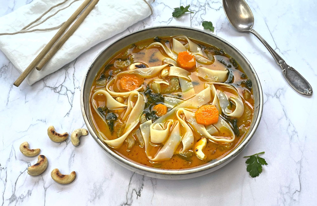 Recette Soupe thaï de légumes au lait de coco, cajou