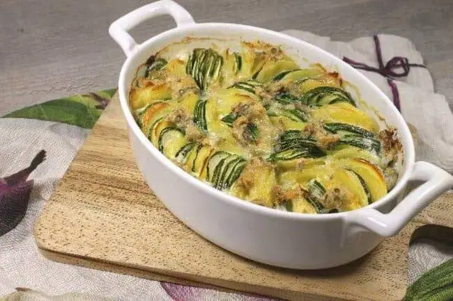 Recette Tian de courgettes au gorgonzola - Radis, plaisir de cuisiner au quotidien.
