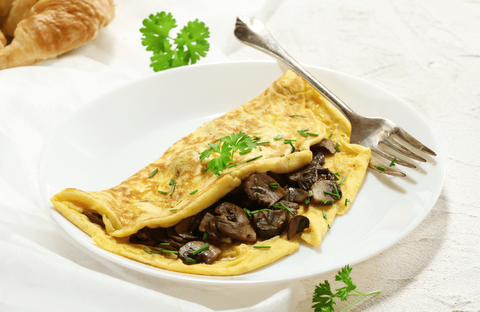 Recette Omelette légère aux champignons, terrine de campagne