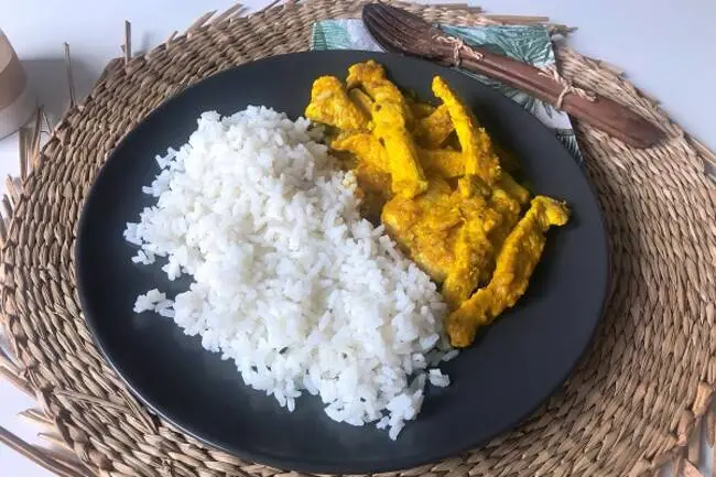 Recette Curry antillais de poulet Riz