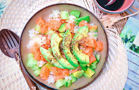 Recette Sushi bowl de saumon aux avocats